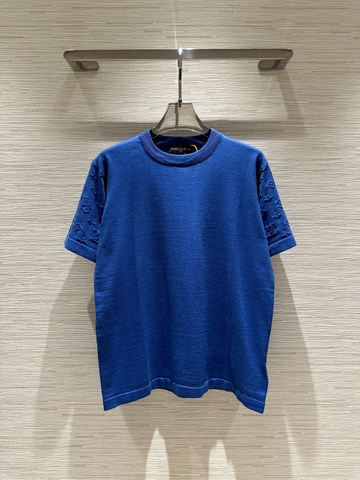 Áo phông T shirt len Louis Vuitton Xanh Dương check 2 tay monogram Like Auth on web