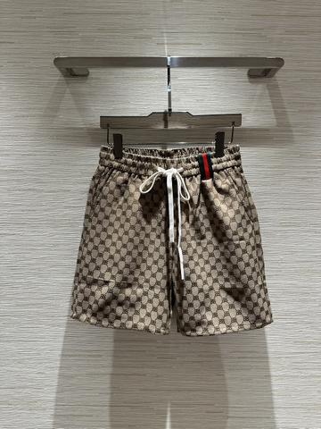 Quần short ngố đùi nỉ Gucci x Balenciaga Nâu họa tiết monogram Like Auth 1-1 on web