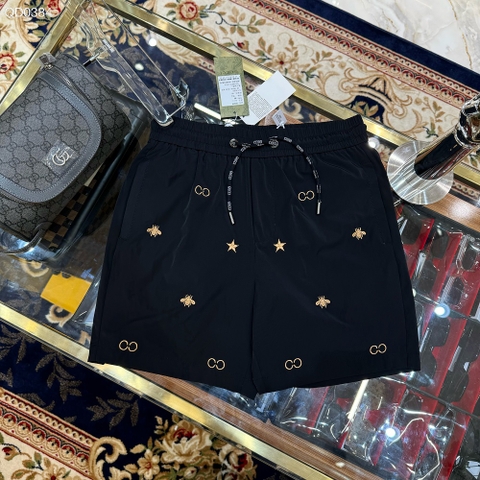 Quần short ngố đùi gió Gucci 2 lớp lót lưới thêu logo Ong Sao new 2024 Like Auth 1-1 on web