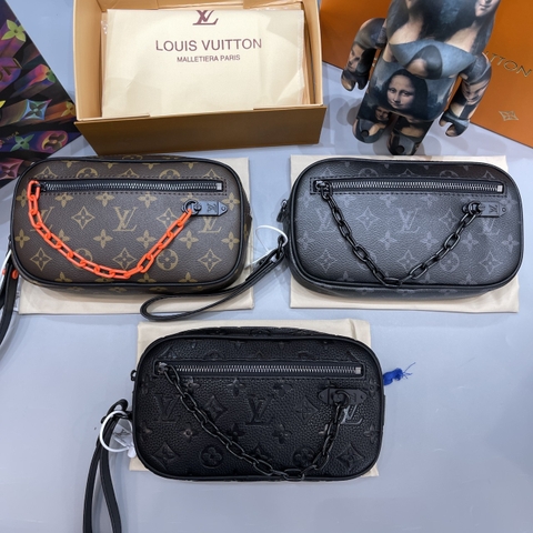 Túi ví Clutch cầm tay Louis Vuitton Volga họa tiết vân hoa monogram phối xích 23x11x4cm Like Auth on web fullbox bill thẻ