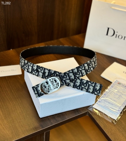 Thắt lưng, dây nịt, belt Dior mặt bạc CD họa tiết monogram size 90-105cm Like Auth 1-1 on web fullbox