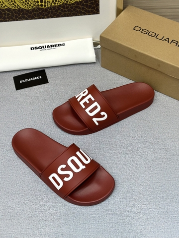 Dép lê quai ngang Dsquared2 Đỏ logo chữ Trắng new 2024 Like Auth on web fullbox bill thẻ