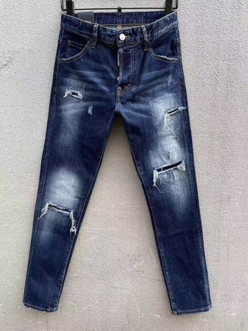 Quần Jean Dsquared2 Xanh rách wash gối đùi tag da cạp sau Like Auth 1-1 on web