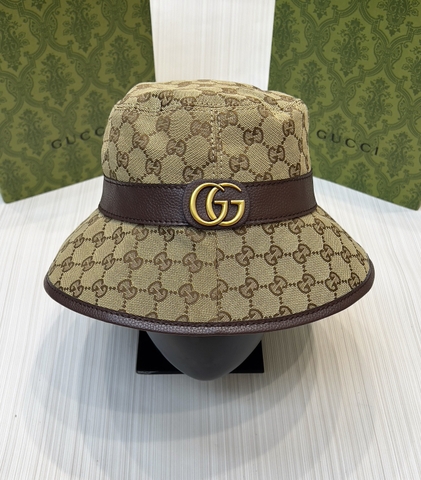 Mũ nồi, nón tai bèo Gucci họa tiết monogram tag da bao quanh logo GG Like Auth fullbox