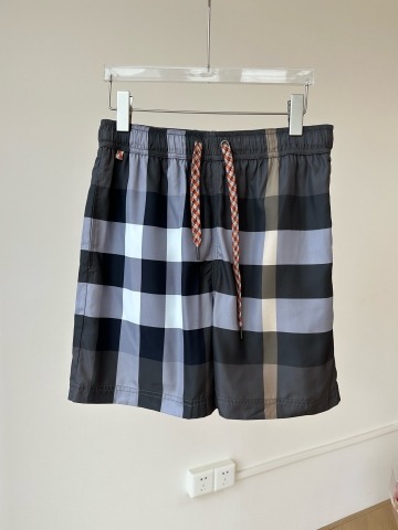 Quần short gió Burberry 2 lớp lót lưới kẻ sọc new 2024 Đen Xám Like Auth 1-1 on web