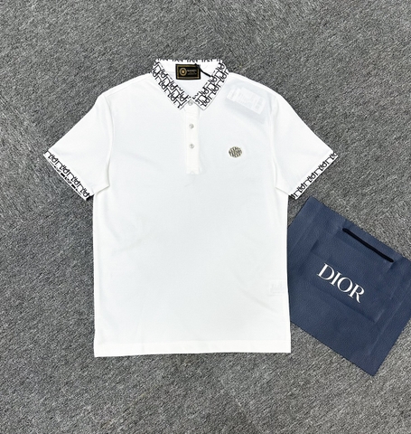 Áo polo Dior logo CD thêu ngực họa tiết cổ tay Like Auth 1-1 on web