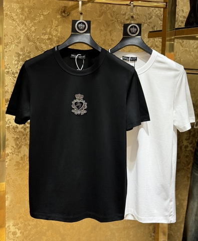 Áo phông T shirt Dolce Gabbana tag logo DG vương miện thêu giữa ngực Like Auth on web
