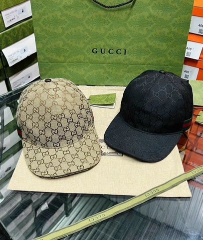 Mũ lưỡi trai, nón kết Gucci họa tiết monogram phối kẻ Xanh Đỏ Like Auth fullbox