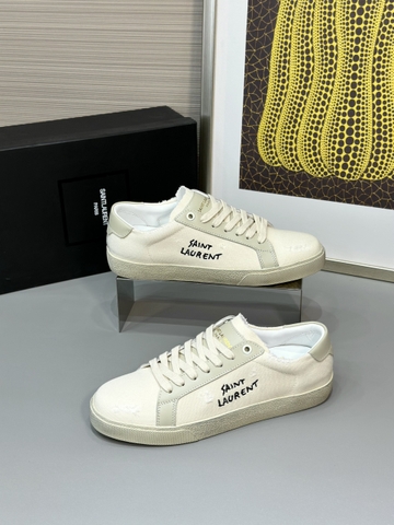 Giày sneaker Saint Laurent Be rách xước đế bẩn Like Auth on web fullbox bill thẻ phụ kiện