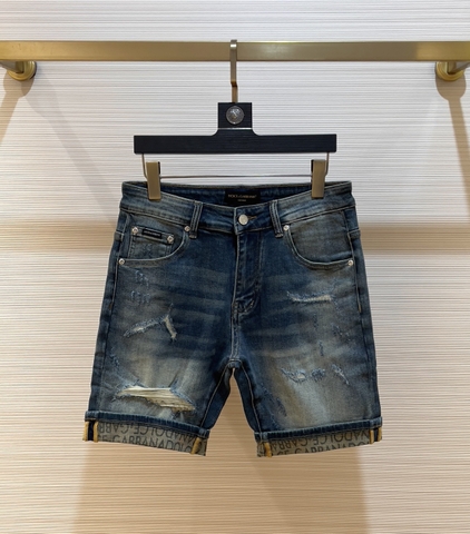 Quần short ngố đùi Jean Dolce Gabbana rách mài họa tiết túi sau Like Auth 1-1 on web