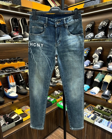 Quần Jean bò Givenchy Xanh logo đùi họa tiết tia sét Like Auth 1-1 on web