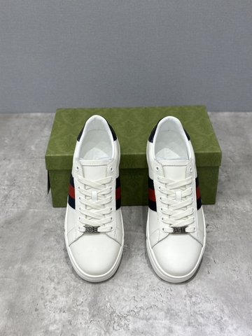 Giày sneaker Gucci ACE Leather kẻ sọc Xanh Đỏ Like Auth on web fullbox bill thẻ phụ kiện