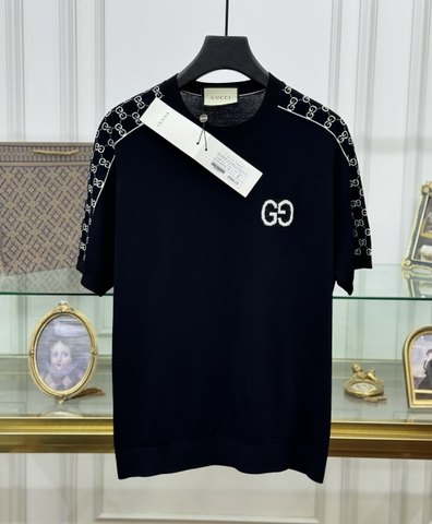 Áo phông T shirt Gucci check vai logo GG thêu ngực new 2024 Like Auth on web