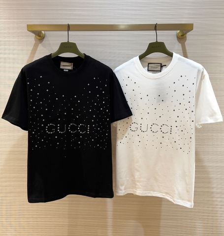 Áo phông T shirt Gucci logo đính hạt cườm new 2024Like Auth on web