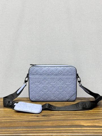Combo 3 túi ví đeo chéo Louis Vuitton Xanh Xám vân hoa khắc chìm monogram 26x19x4cm Like Auth on web fullbox bill thẻ