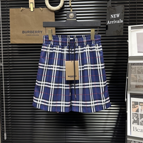 Quần short ngố đùi gió Burberry Xanh than 2 lớp lót lưới kẻ sọc new 2024 Like Auth 1-1 on web