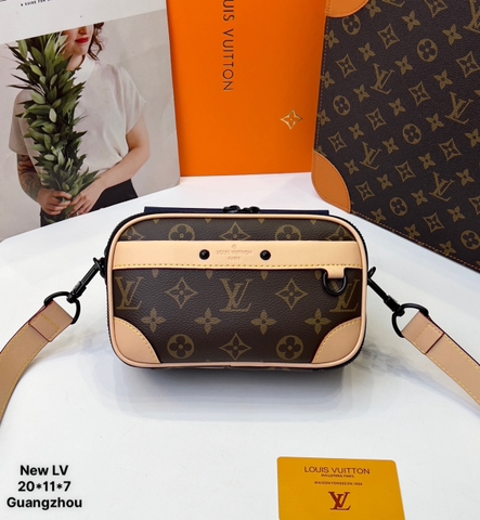 Túi đeo chéo Louis Vuitton Nâu 2 khóa họa tiết monogram Like Auth on web fullbox bill thẻ