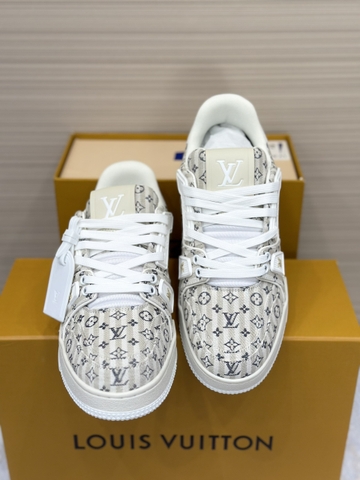 Giày sneaker Louis Vuitton kẻ Nâu full monogram new 2024 Like Auth on web fullbox bill thẻ phụ kiện
