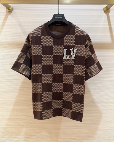 Áo phông T-shirt Louis Vuitton len họa tiết Caro Like Auth on web