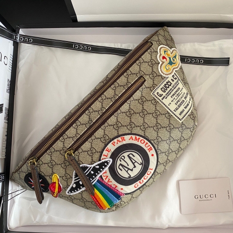 Túi đeo chéo Gucci Bag đĩa bay vân monogram họa tiết 28x18x8 Like Auth fullbox