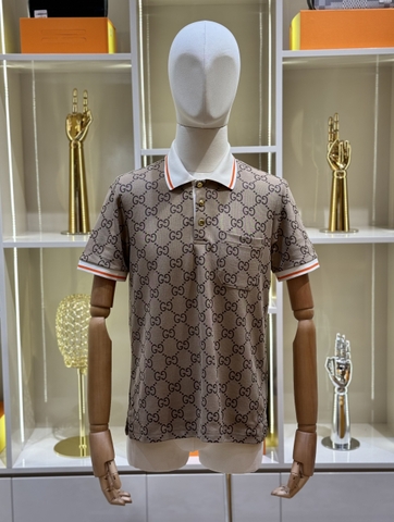 Áo polo Gucci họa tiết monogram túi ngực khuy vàng new 2024 Like Auth 1-1 on web