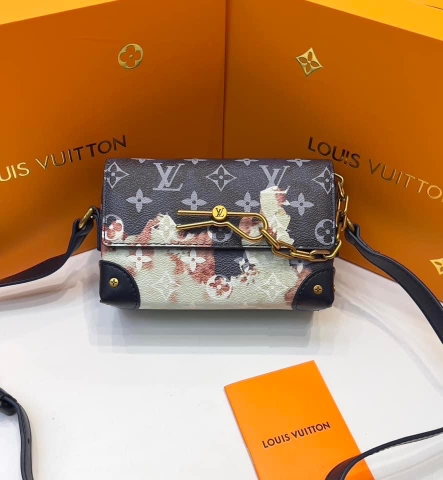 Túi đeo chéo Louis Vuitton Steamer Flower Patterns monogram Xanh loang 18x11x6.5cm Like Auth on web fullbox bill thẻ