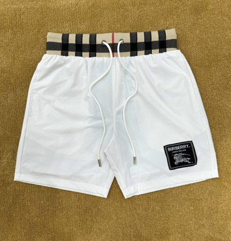 Quần short ngố đùi gió Burberry tag vuông check kẻ sọc cạp Like Auth 1-1 on web