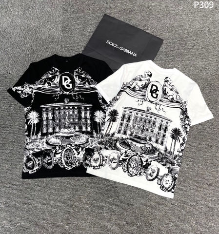 Áo phông T shirt Dolce Gabbana họa tiết thành phố logo DG giữa ngực Like Auth on web