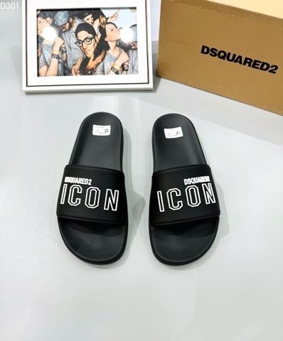 Dép lê quai ngang Dsquared2 Icon viền chữ nổi Like Auth on web fullbox bill thẻ