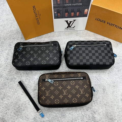 Túi clutch cầm tay Louis Vuitton họa tiết 1 khóa size 24x16x6cm Like Auth on web fullbox bill thẻ