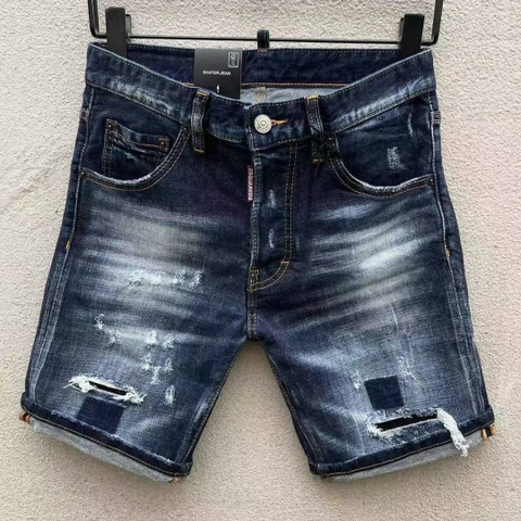 Quần short jean bò ngố đùi Dsquared2 Xanh rách xước vá Like Auth 1-1 on web