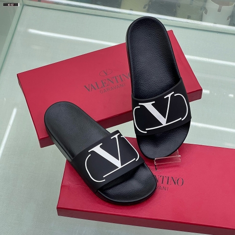 Dép lê quai ngang Valentino Đen logo quai new 2024 Like Auth on web fullbox bill thẻ