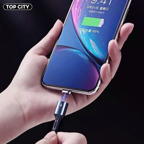 Cáp sạc từ tính 3 đầu xoay 360 độ