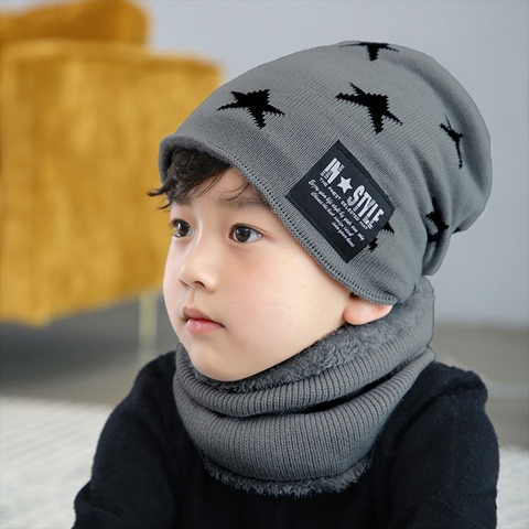 Set mũ len kèm khăn hình sao cho bé
