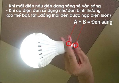 Bóng đèn led tích điện thông minh 12w