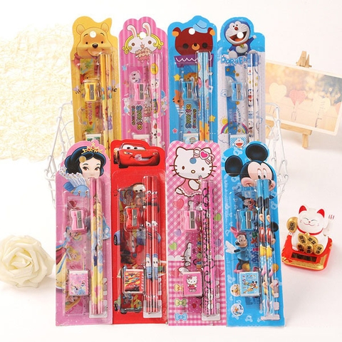 Vỉ bút chì hoạt hình 5 món cho bé