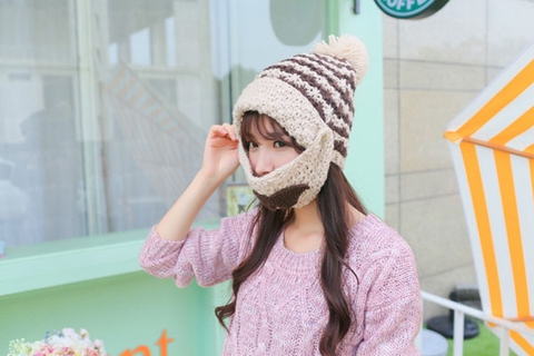 Set mũ len kèm khẩu trang cho bạn gái
