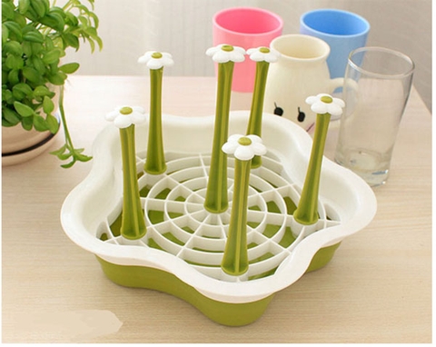 Khay úp cốc chén hình hoa 2 lớp