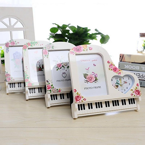 Đồng hồ báo thức hình đàn piano có khung ảnh