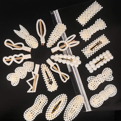 Set kẹp tóc đính hạt 20 chi tiết