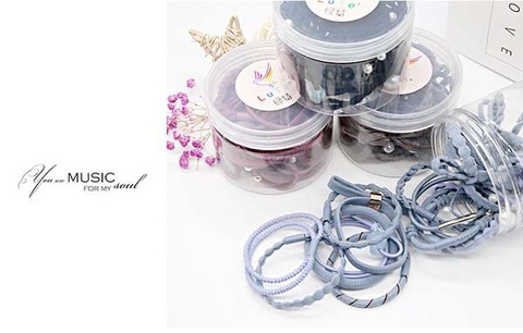 Hộp 24 dây chun buộc tóc dễ thương