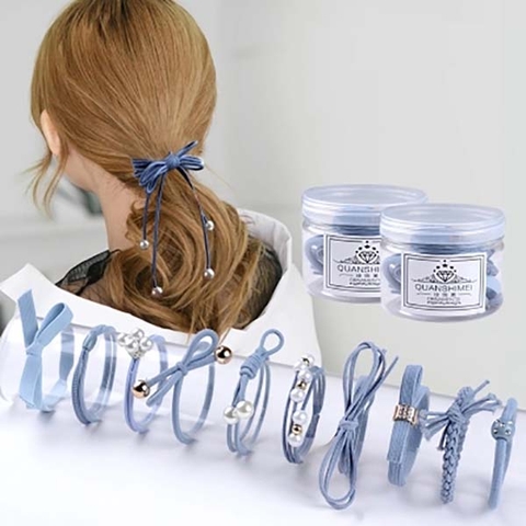 Hộp 12 dây buộc tóc cá tính cho bạn gái