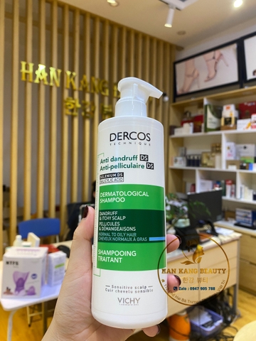 Dầu gội giảm gàu, nấm cho tóc dầu Vichy Dercos Technique Anti-Dandruff Shampoo 390ml
