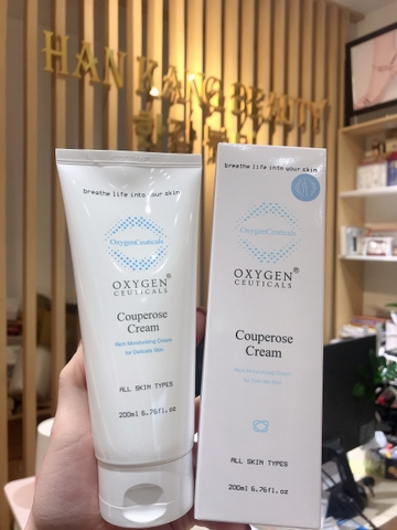 Kem cấp ẩm, phục hồi mần đỏ, tái tạo, căng bóng sáng da Oxygen Ceuticals Couperose Cream 200ml