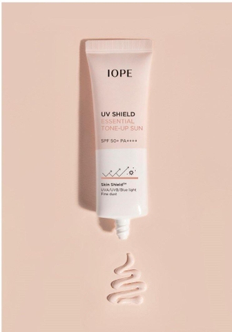 Kem chống nắng nâng tone, bảo vệ da khỏi bụi mịn, ánh sáng xanh Iope UV Shield Essential tone up sun SPF50+PA++++