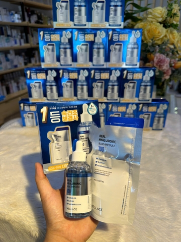 Serum HA tươi + B5 Wellage Rea Hyaluronic Blue Ampoule