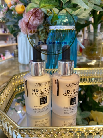 Kem nền mỏng mịn,che phủ cao,lâu trôi Catrice HD Liquid Coverage Foundation 24h