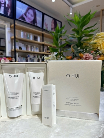 Sữa rửa mặt trắng da OHUI Extreme Bright Cleansing Foam Special Set