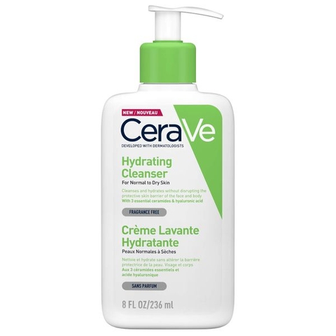 Sữa rửa mặt cho da thường, da khô, da mụn, nhạy cảm CeraVe Hydrating Cleanser 236ml