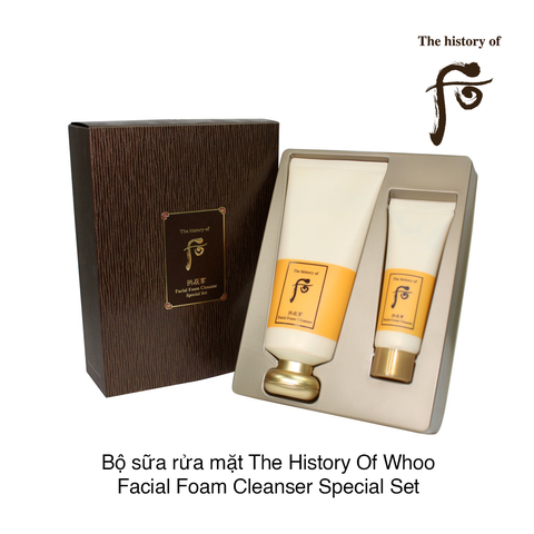 Set Sữa rửa mặt và kem tẩy trang The History of Whoo Facial Foam Cleaser Special set.